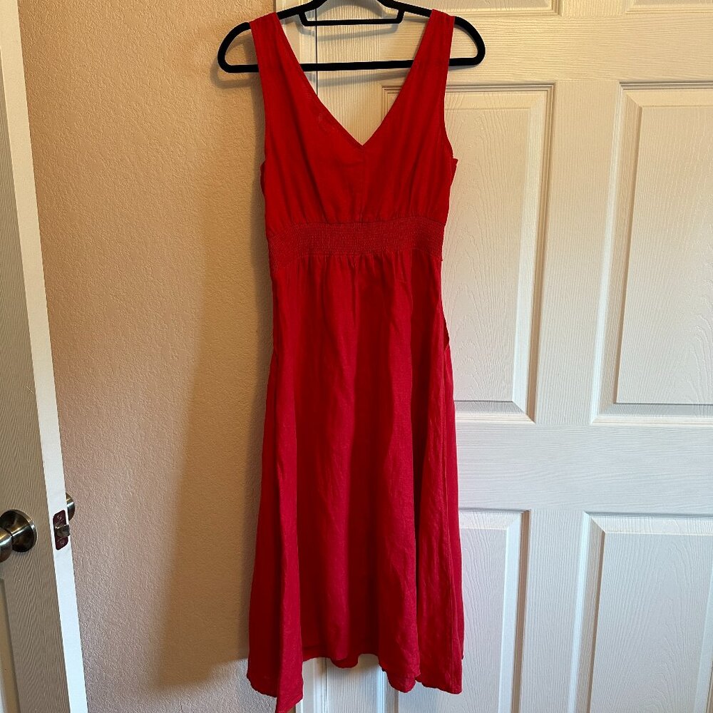 Joie Red Midi Dress with V-Neck